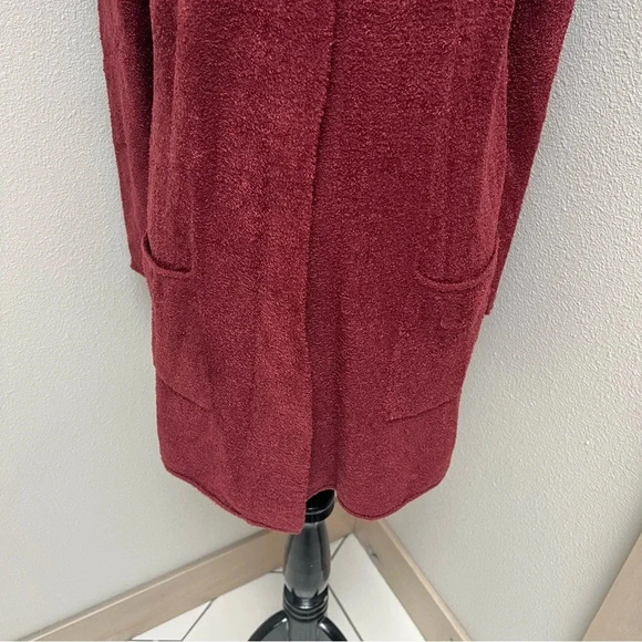 New Barefoot Dreams Cozychic Lite Long Open Front Cardigan Garnet NWT Women’s XS - Picture 4 of 13